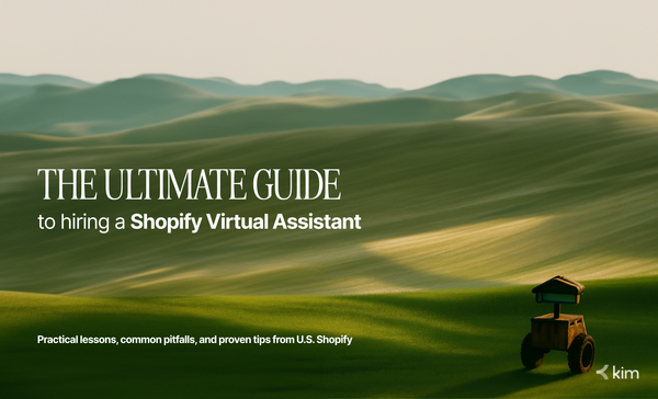 Illustration representing the ultimate guide to hiring a Shopify virtual assistant for U.S. ecommerce store owners